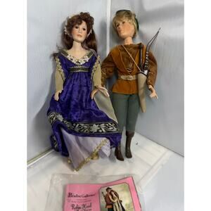 Paradise Galleries "Robin Hood and Maid Marian" porcelain doll set